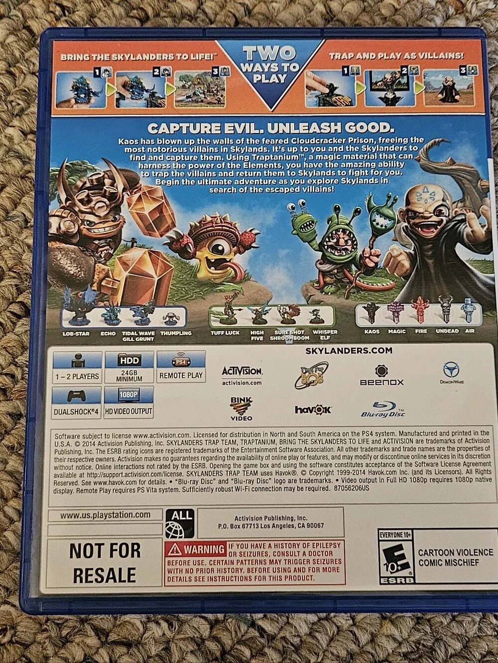 Skylanders Trap Team Playstation 4 PS4